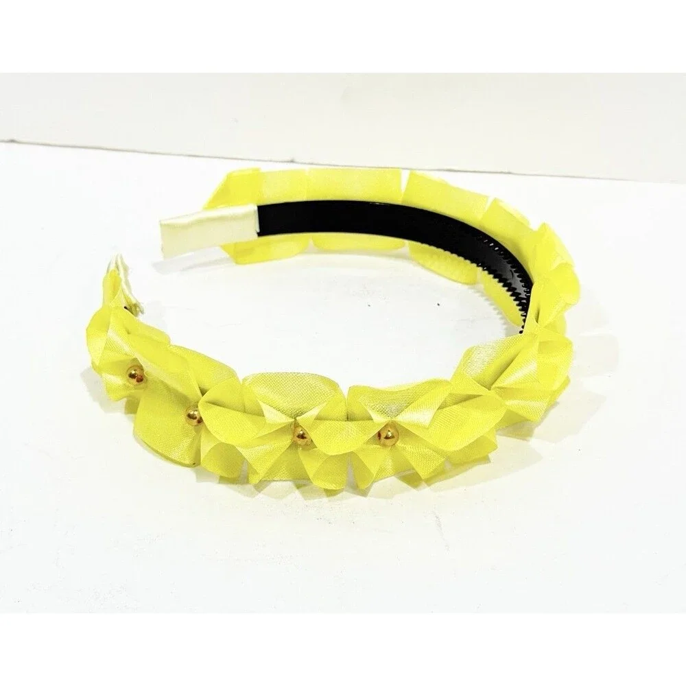 New Headband Yellow with decorative flowers for girls